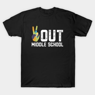 Peace Out Middle School - Last Day of School - Graduate 2022 T-Shirt